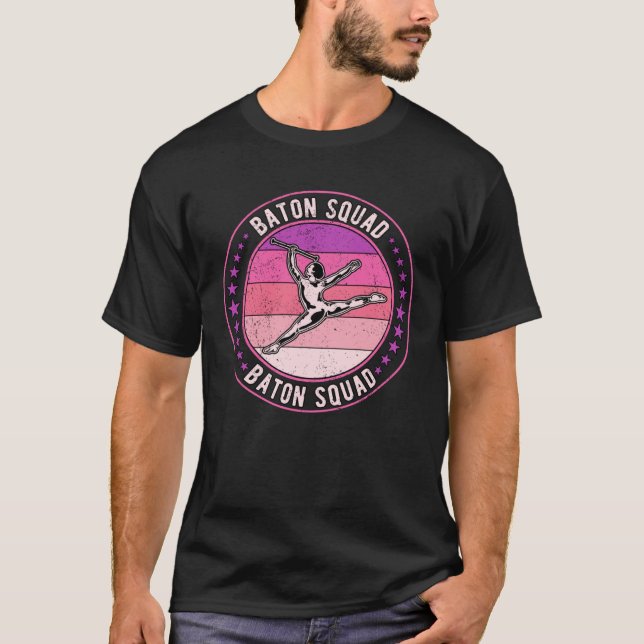 Baton Twirling Squad Majorette T-Shirt (Front)