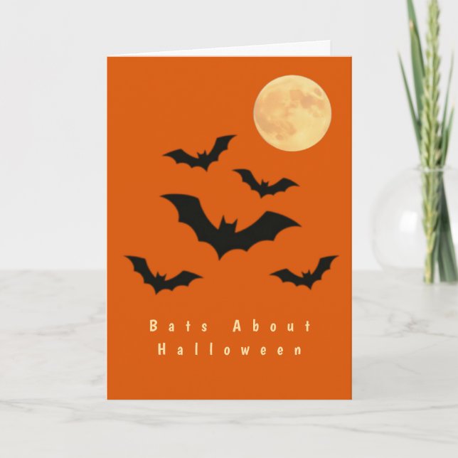 Bats About Halloween  Holiday Card (Front)