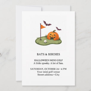 Bats and Birdies Halloween Mini Golf Invitation