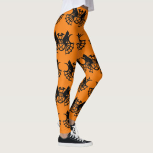 Bats and Black Cats Halloween Leggings Party Pants