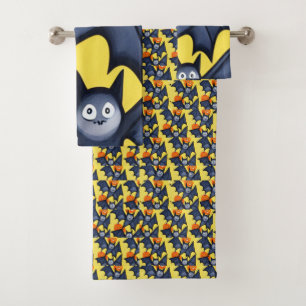 Bats and Pumpkins Bath Towel Set