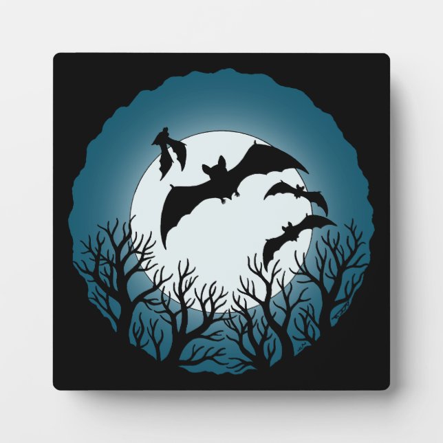 Bats and Trees Against the Moon Plaque (Front)