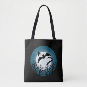Bats and Trees Against the Moon Tote Bag