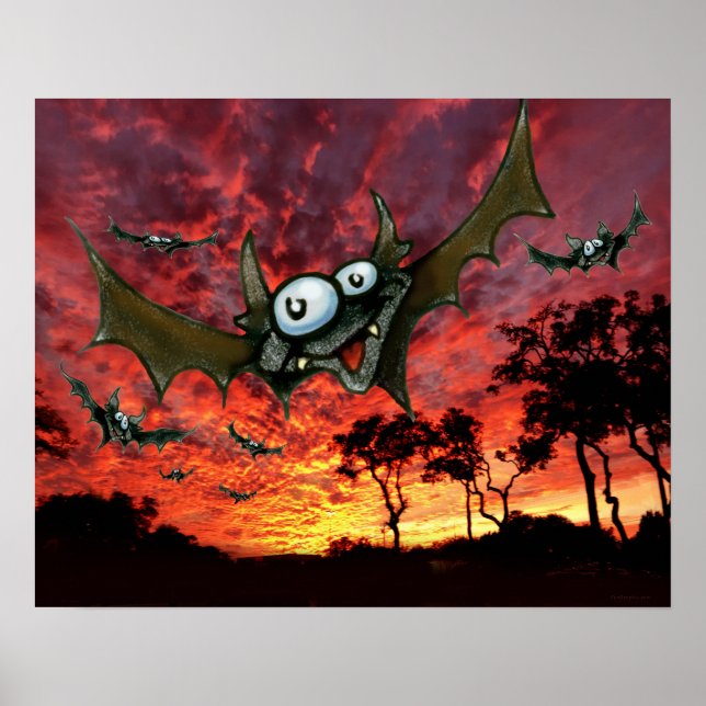 Bats at Sunset Poster (Front)
