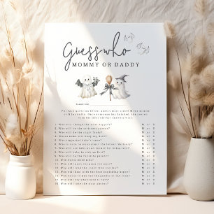 Bats & Bows Guess Who Baby Shower Game Poster