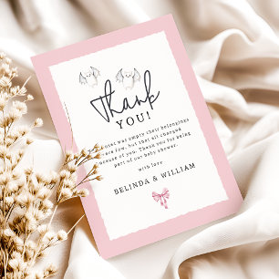 Bats & Bows Halloween Baby Shower Thank You Card