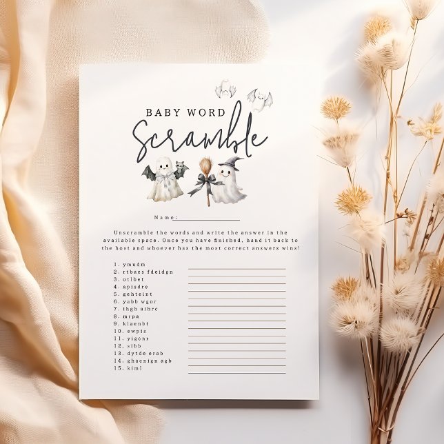 Bats & Bows 'Word Scramble' Baby Shower Game (Creator Uploaded)