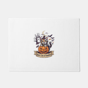 Bats Cats Pumpkins Halloween Witch Cat Spooky Tree Doormat
