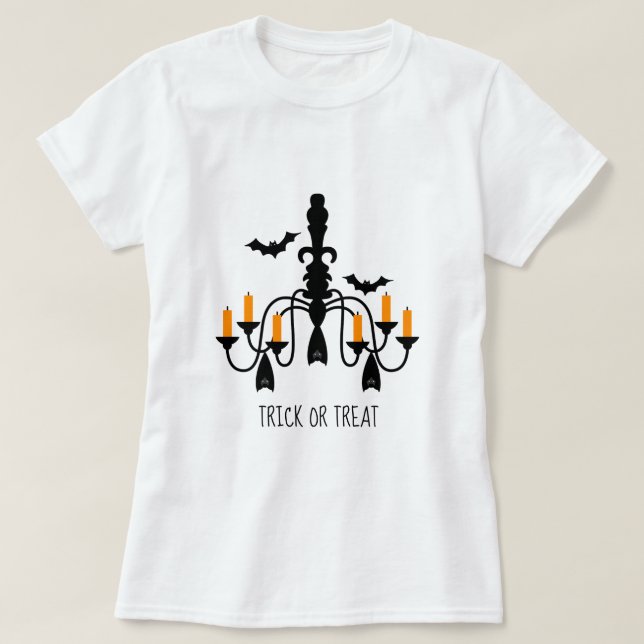 Bats chandelier Halloween theme T-Shirt (Design Front)