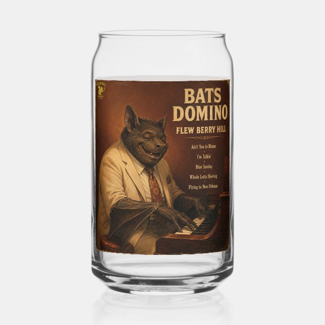 Bats Domino Album: a Parody Can Glass (Front)