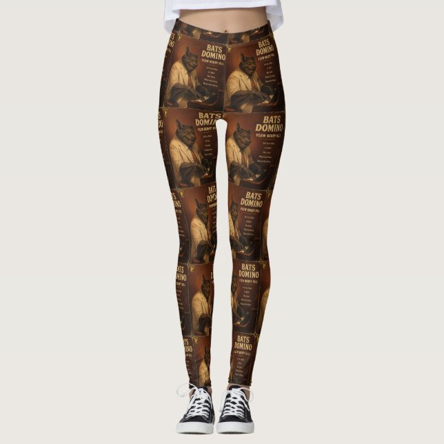 Bats Domino Album: a Parody Leggings (Front)