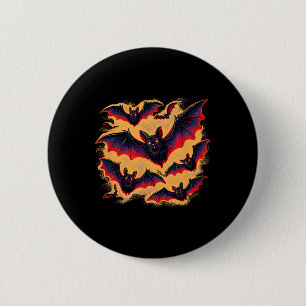 Bats Flying Halloween Creepy Night Fall Fun Tee 6 Cm Round Badge