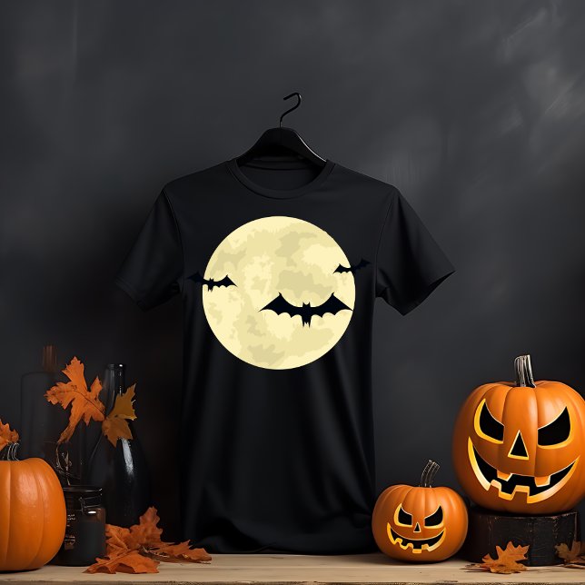 Bats Flying Halloween Moon T-Shirt (Creator Uploaded)