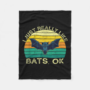 Bats Funny Animal Quote With Vintage Shape Design  Fleece Blanket
