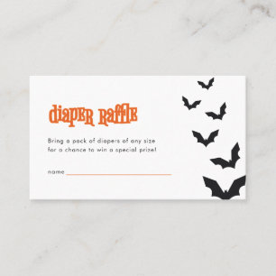Bats Halloween Baby Shower Diaper Raffle Card