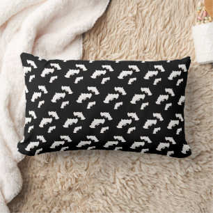 Bats Halloween Black Pattern Spooky Lumbar Cushion