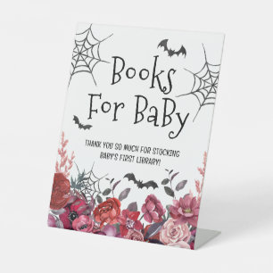 Bats Halloween Books For Baby Pedestal Sign