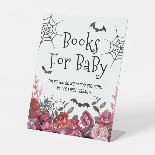 Bats Halloween Books For Baby Pedestal Sign (Front)