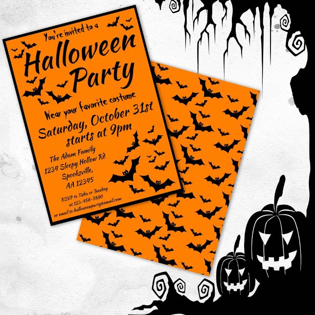 Bats Halloween Costume Party Invitation (Creator Uploaded)