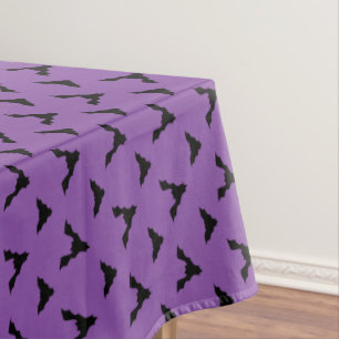 bats halloween purple tablecloth