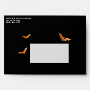 Bats Halloween Wedding Save The Date Black Envelope
