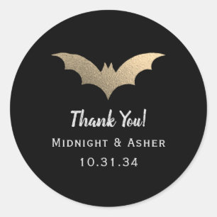 Bats Halloween Wedding Save The Date Classic Round Sticker