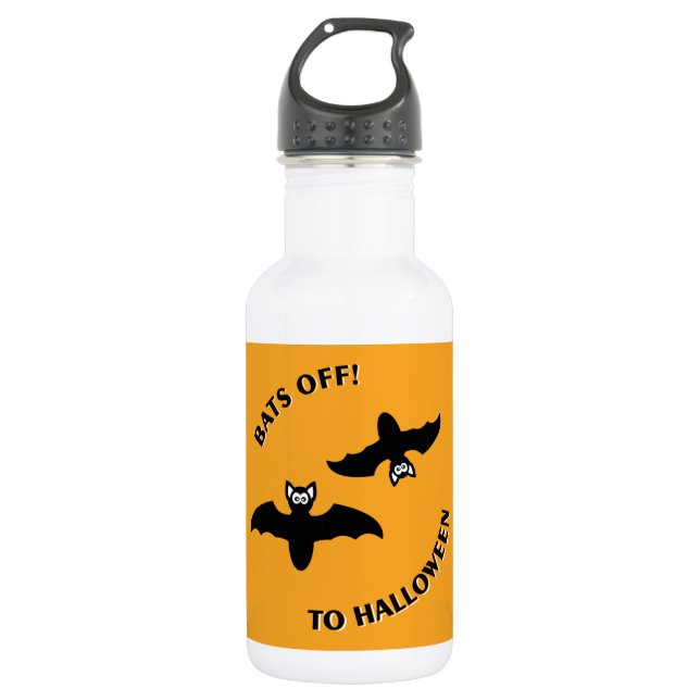 Bats Off To Halloween Orange Square 532 Ml Water Bottle (Front)