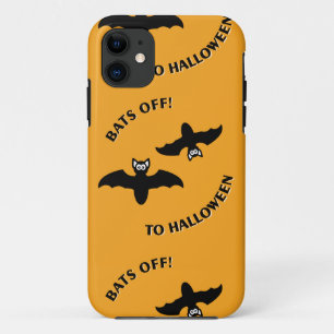 Bats Off To Halloween Orange Square Case-Mate iPhone Case