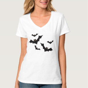 Bats Printed Women's Basic V-Neck T-Shirt