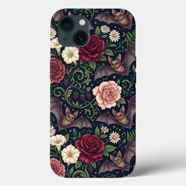 Bats Roses Gothic iPhone 13 Case (Back)