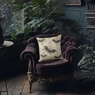 Bats & Spider Webs Gothic Cushion