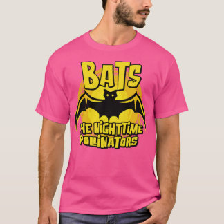 Bats the Nighttime Pollinators with Moon for Bat l T-Shirt