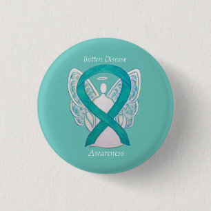 Batten Disease Awareness Angel Ribbon Art Pin