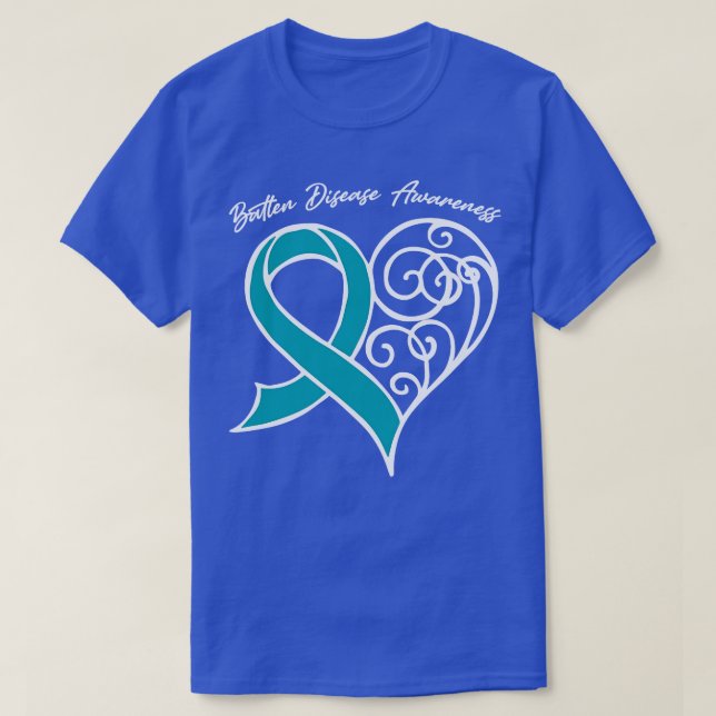 Batten Disease Awareness Heart Ribbon Gift Valenti T-Shirt (Design Front)