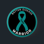 Batten Disease Warrior Ribbon Black Button<br><div class="desc">Batten Disease Warrior Ribbon Black Button for awareness and support for people with batten disease.</div>