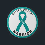 Batten Disease Warrior Ribbon White Button<br><div class="desc">Batten Disease Warrior Ribbon White Button for awareness and support for people with batten disease.</div>