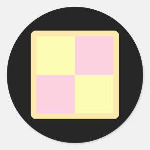 Battenburg Cake. Pink and Yellow. Classic Round Sticker