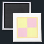 Battenburg Cake. Pink and Yellow. Magnet<br><div class="desc">The design on this item features a nice yellow and light pink battenburg cake,  with a marzipan coating.</div>