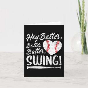 Batter Swing Baseball Heart Mum Cute Women's Mothe Card
