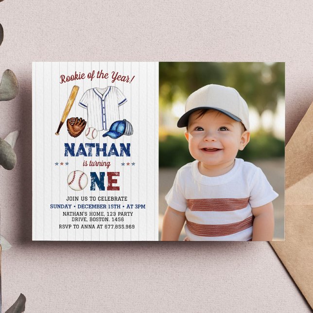 Batter Up Baseball 1st Birthday Invitation (Creator Uploaded)