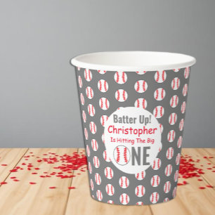 Batter Up! Baseball 1st Birthday Paper Cups