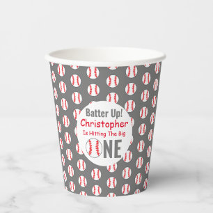 Batter Up! Baseball 1st Birthday Paper Cups