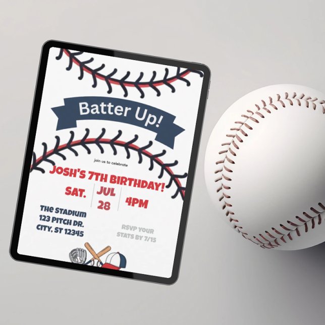 Batter Up baseball birthday Invitation (Creator Uploaded)