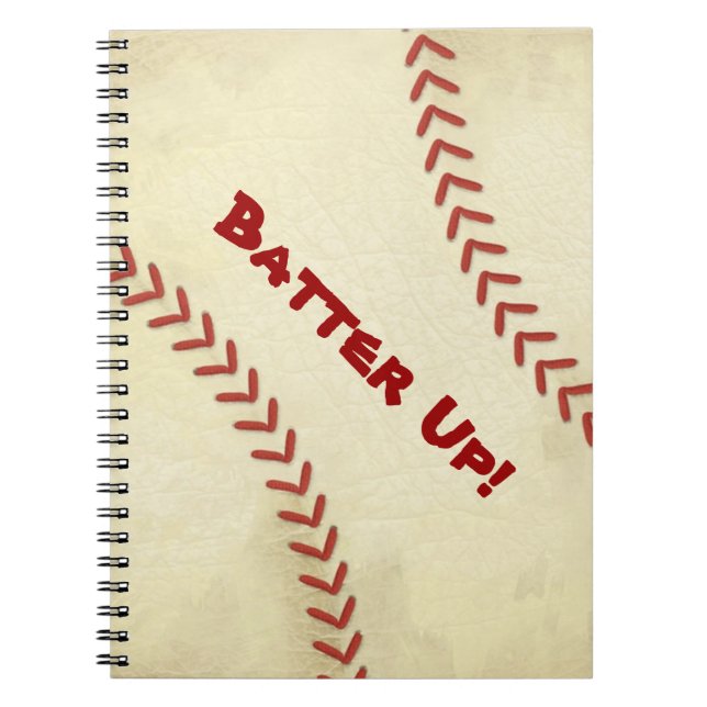 Batter Up Baseball Spiral Notebook (Front)