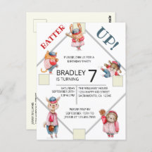 Batter Up! Baseball Sports Boys Birthday Party Inv