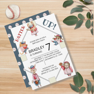 Batter Up! Baseball Sports Boys Birthday Party Invitation
