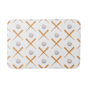 Batter Up Baseball Sports Pattern Bath Mat