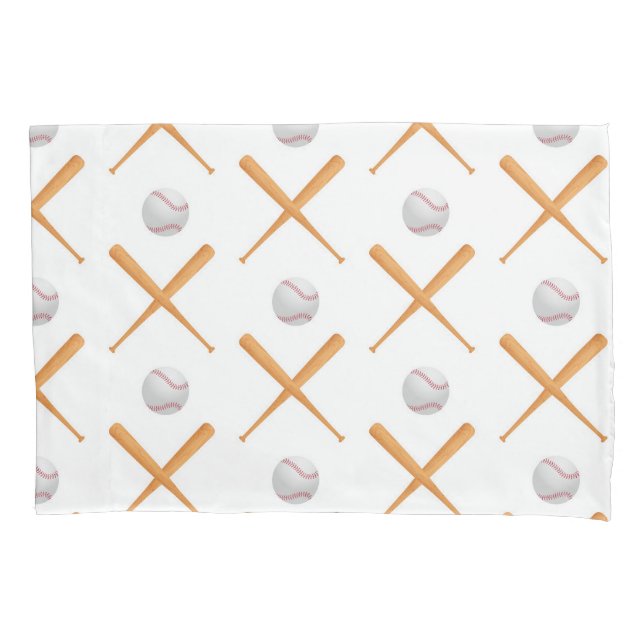 Batter Up Baseball Sports Pattern Pillowcase (Front-Left)