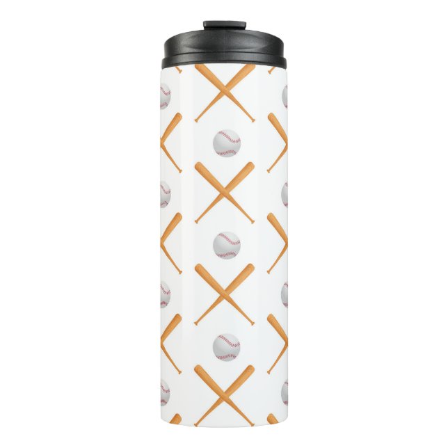 Batter Up Baseball Sports Pattern Thermal Tumbler (Front)