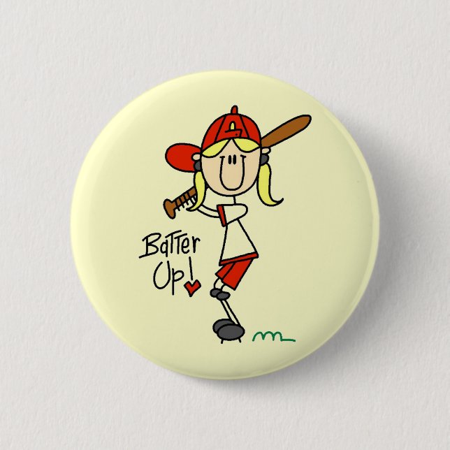 Batter Up Baseball Tshirts and Gifts 6 Cm Round Badge (Front)